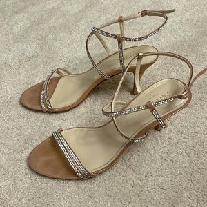 David’s bridal sparkly rose gold 3 inch heels